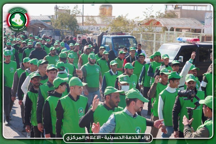 بالصور:  لواء الخدمة الحسينية يشارك بذكرى قادة النصر الخامسة في النجف