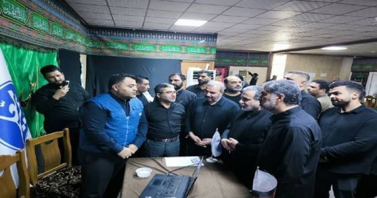 بالصور .. وزير الخارجية الإيراني  برفقه السفير آل صادق يتفقد مواكب الخدمة لأبناء بلده في زيارة الأربعين